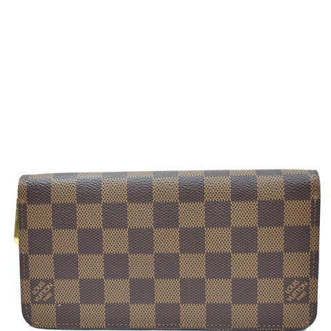LOUIS VUITTON Damier Ebene Zippy Long Wallet Brown