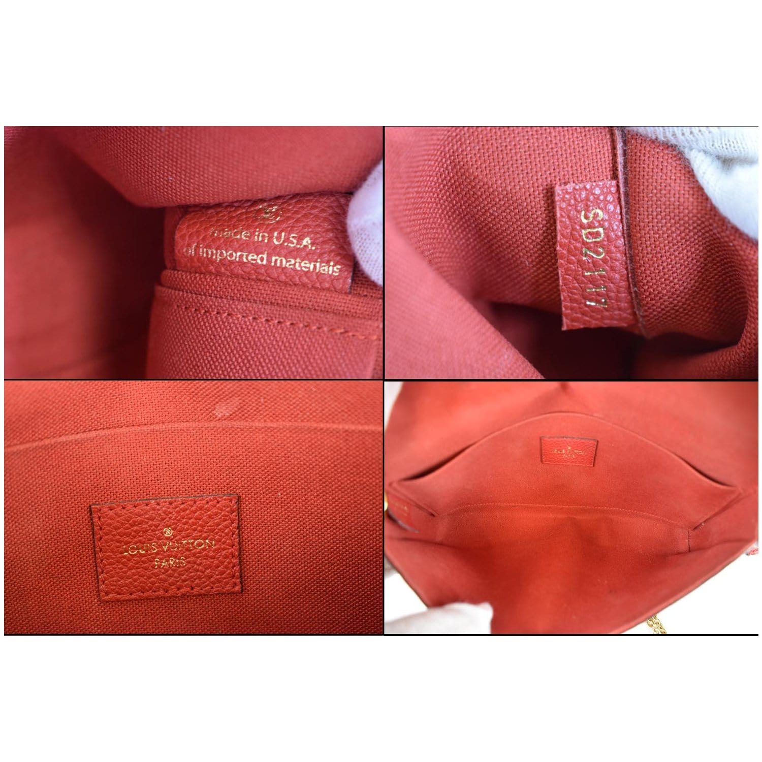 Louis Vuitton Felicie Pochette Empreinte Red