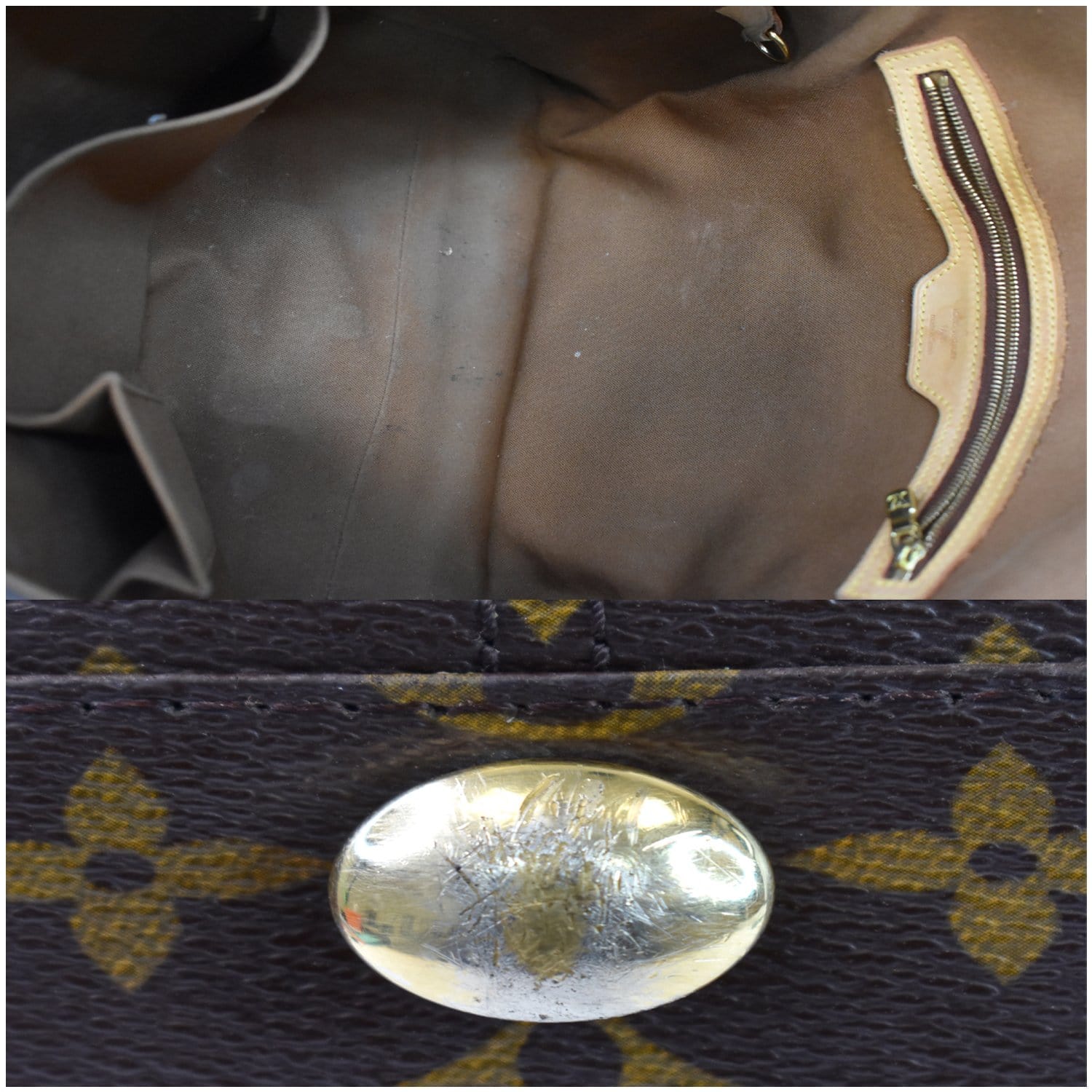 Abbesses messenger cloth bag Louis Vuitton Brown in Cloth - 26442525