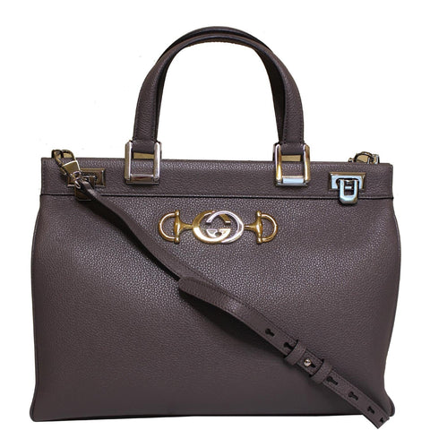 Gucci Zumi Medium Grainy Leather Top Handle Bag Dusty Grey 564714