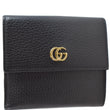 GUCCI GG Leather French Flap Wallet Black 456122