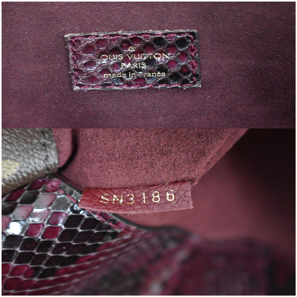 LOUIS VUITTON Pallas Python Monogram Canvas Shoulder Bag Bordeaux - Final Sale