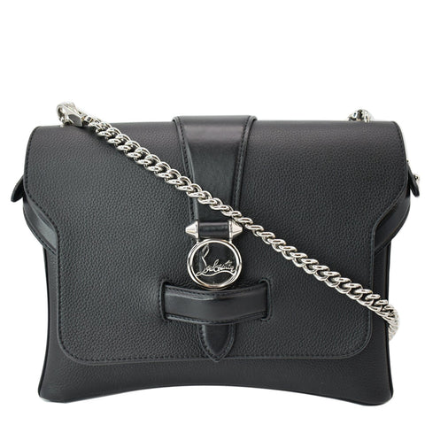 CHRISTIAN LOUBOUTIN Pebbled Small Rubylou Shoulder Bag Black