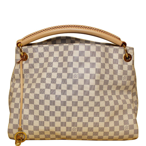 LOUIS VUITTON Artsy MM Damier Azur Shoulder Bag White