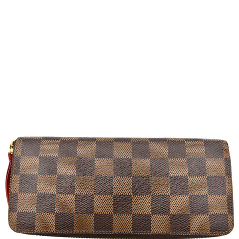 LOUIS VUITTON Clemence Damier Ebene Zippy Wallet Brown