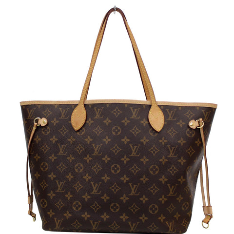 LOUIS VUITTON Neverfull MM Monogram Canvas Tote Shoulder Bag Brown