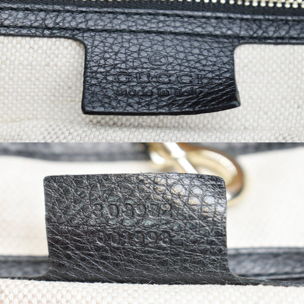 GUCCI Soho Pebbled Leather Chain Shoulder Bag Black 308982