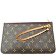 LOUIS VUITTON Neverfull Monogram Canvas Pochette Wristlet Pouch Brown