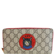 GUCCI Mystic Cat GG Supreme Zip Around Wallet Beige 499382