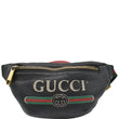 Gucci Print Small Leather Belt Waist Bum Bag - Black