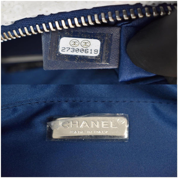Chanel Sequin Fanny Pack Leather Waist Bag made in Italy