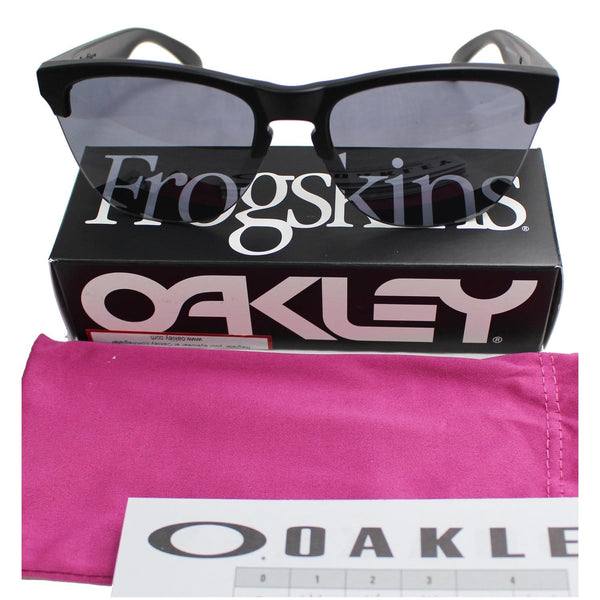 OAKLEY OO9374-01 Frogskins Lite Matte Black Sunglasses Gray Lens
