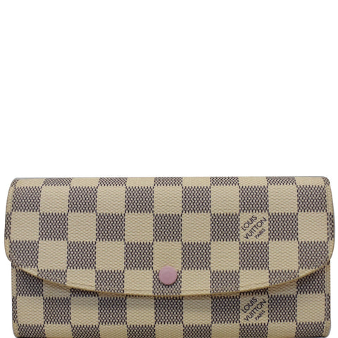 LOUIS VUITTON Emilie Damier Azur Wallet White