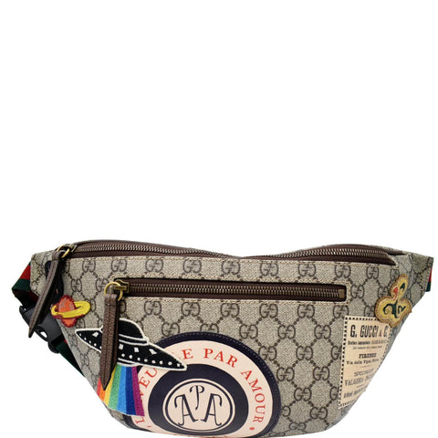 GUCCI Courrier GG Supreme Canvas Belt Waist Bum Bag Beige 529711