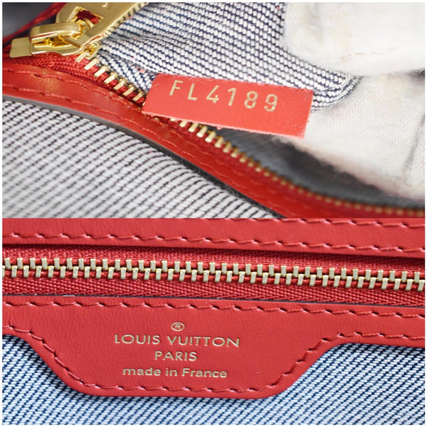 LOUIS VUITTON Onthego GM Autres Toiles Monogram Denim Shoulder Bag Blue/Red
