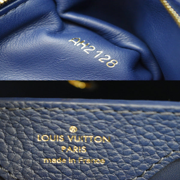 LOUIS VUITTON Capucines MM Taurillon Python Leather Satchel Bag Blue