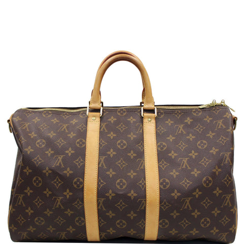 LOUIS VUITTON Keepall 45 Bandouliere  Monogram Canvas Travel Bag Brown - 15% OFF