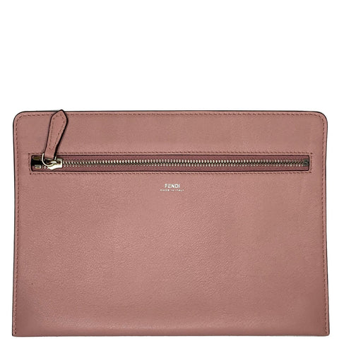 FENDI Dotcom Quilted Lambskin Zippy Pochette Pink - Last Call