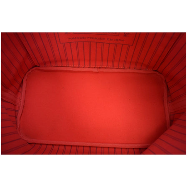 Louis Vuitton Neverfull MM V Grenade Canvas Hand Bag red interior