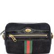 GUCCI Ophidia Mini Web Suede Leather Crossbody Bag Black 517350