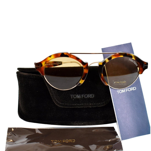 TOM FORD Farrah FT0631 55E 49 Round Unisex Sunglasses Brown Lens