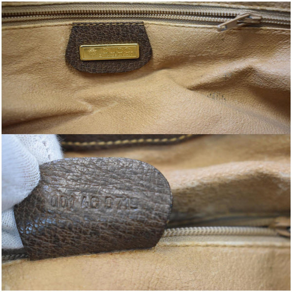 GUCCI Vintage GG Supreme Canvas Shoulder Bag Beige