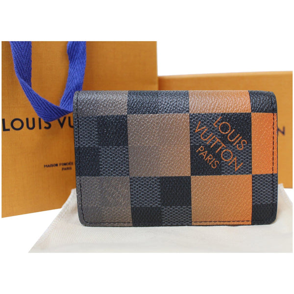 LOUIS VUITTON Damier Graphite Giant Pocket Organizer Wallet Orange