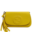 GUCCI Soho Chain Flap Leather Shoulder Bag Yellow 536224