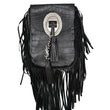 YVES SAINT LAURENT Anita Fringe Leather Crossbody Bag Black