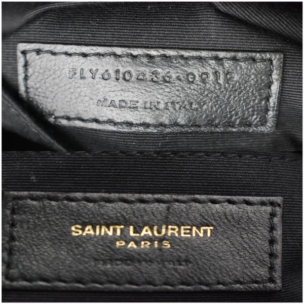 YVES SAINT LAURENT Vinyle Round Chevron Leather Crossbody Bag Black