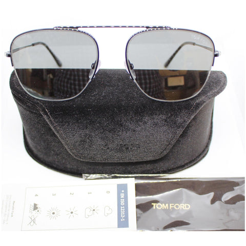 Tom Ford FT667 01C Shiny Black Sunglasses Smoke Mirrored Lens