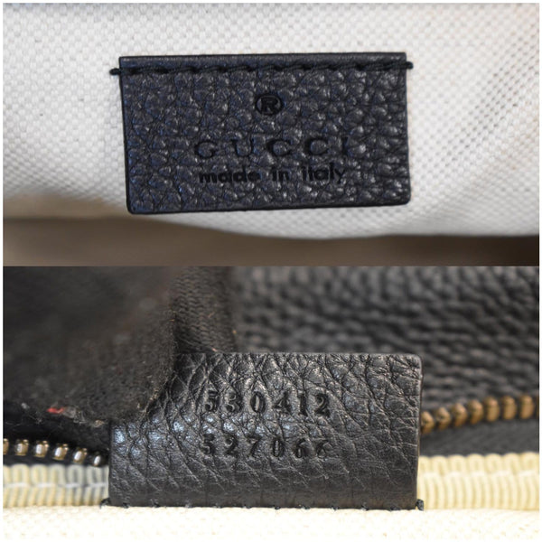 GUCCI Print Medium Leather Belt Bag Black 530412