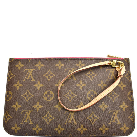 LOUIS VUITTON Pochette Wristlet Pouch Monogram Canvas Neverfull GM Brown