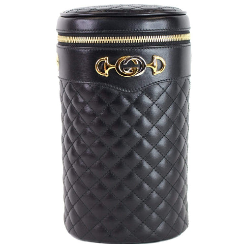 GUCCI Trapuntta Calfskin Leather Belt Crossbody Bag Black 572298 - Final Sale