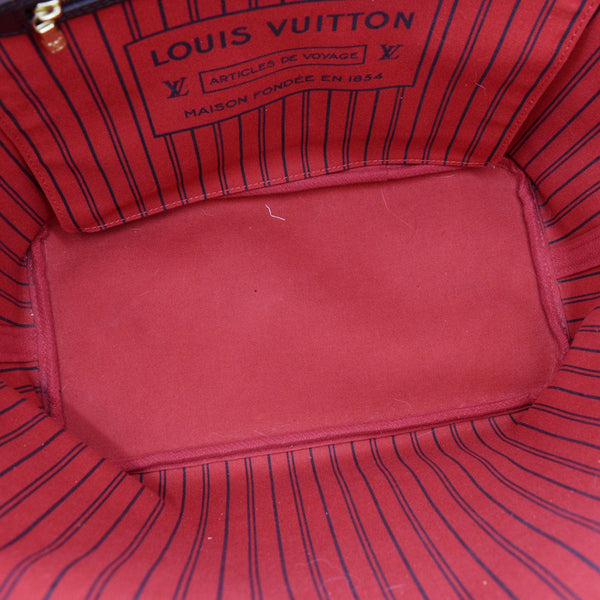 LOUIS VUITTON Neverfull MM Damier Ebene Tote Bag Brown