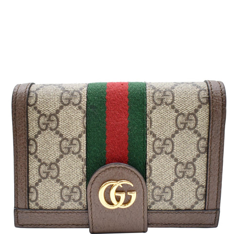 GUCCI Ophidia GG Supreme Monogram Web Passport Case Wallet Beige 598914