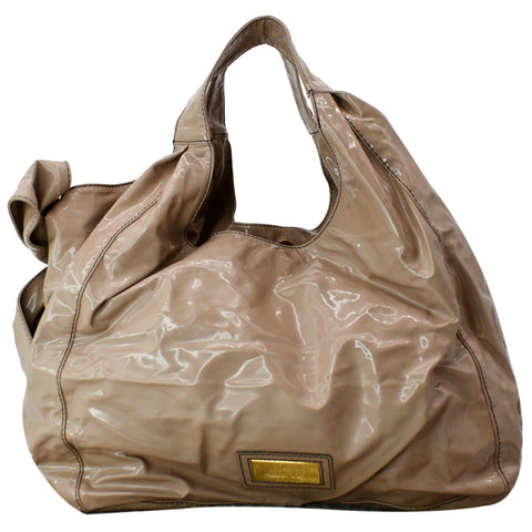 VALENTINO Nuage Bow Patent Leather Tote Bag Nude
