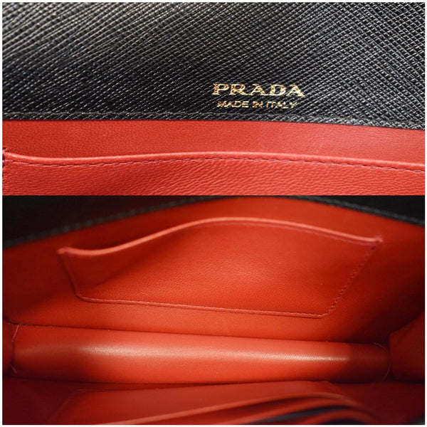 PRADA Saffiano Leather Mini Shoulder Bag Black
