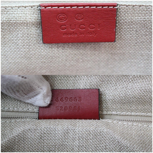 GUCCI Dome Medium Microguccissima Leather Shoulder Bag Red 449663