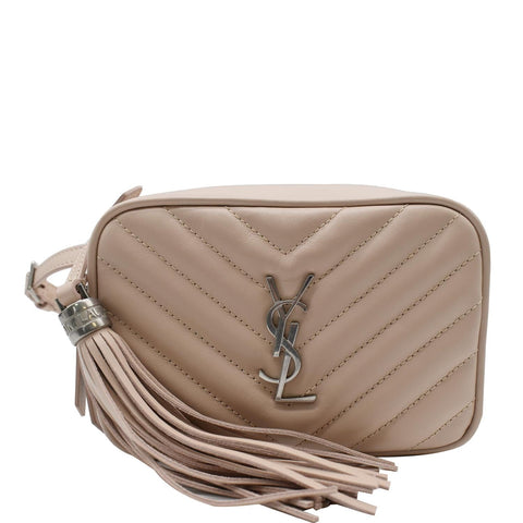 YVES SAINT LAURENT Lou Leather Camera Belt Bag Beige