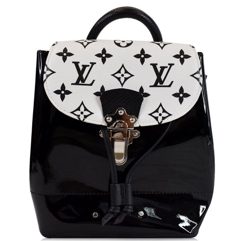 LOUIS VUITTON Hot Springs Monogram Vernis Leather Backpack Black/White