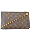 LOUIS VUITTON Neverfull MM Monogram Canvas Pochette Wristlet Pouch Brown