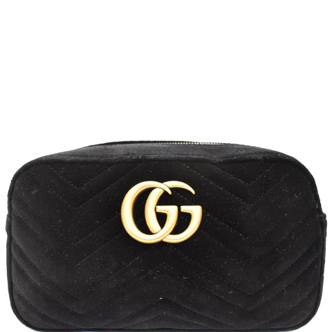 GUCCI GG Marmont Small Velvet Shoulder Bag Black 447632
