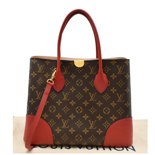 LOUIS VUITTON Flandrin Monogram Canvas Tote Shoulder Bag Red