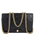 GUCCI Bow Guccissima Leather Chain Wallet Black 431408