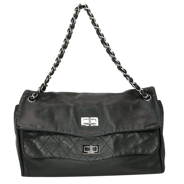 Chanel Double Foldover Twist Closure Smooth Lambskin Bag