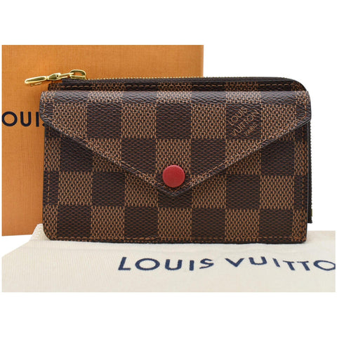 LOUIS VUITTON Damier Ebene Recto Verso Card Holder Brown