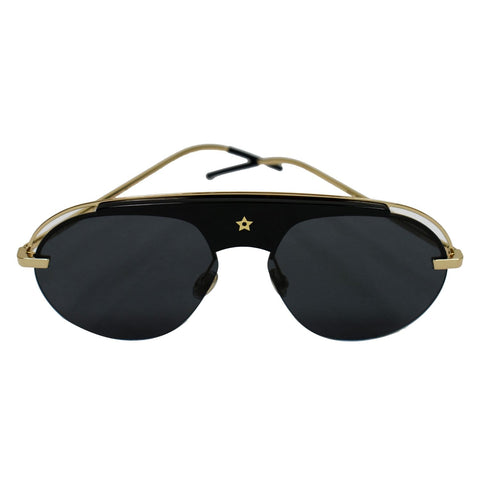 CHRISTIAN DIOR DIOREVOLS-02M2-2K Black Gold Sunglasses Grey Lens