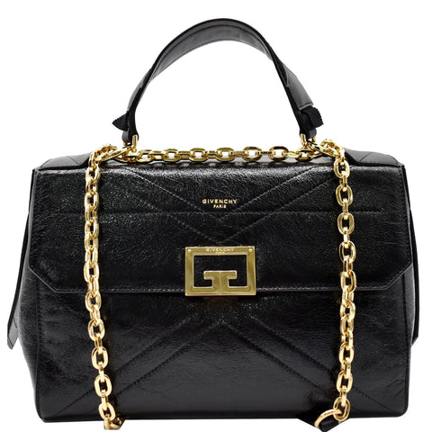 GIVENCHY Medium ID Leather Shoulder Bag Black