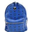 MCM Stark Classic Small Visetos Canvas Backpack Bag Blue